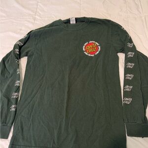 Santa Cruz Skateboards Green Long Sleeve Shirt small